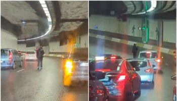 Jeux video Il marche en plein milieu des voies de circulation du tunnel Belliard (Vidéos)